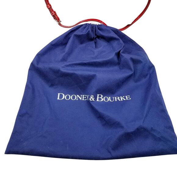 DOONEY & BOURKE Dillen Pocket Satchel Cherry Patent Leather Gold Crossbody Strap - Picture 15 of 16